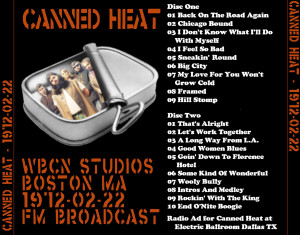 Canned Heat 1972.02.22 WBCNTray