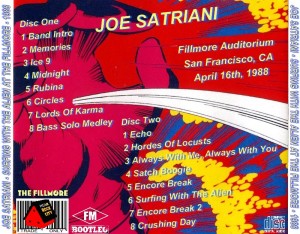 JoeSatriani - Fillmore88-Back