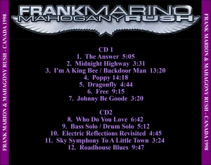 Frank Marino 98 Back Cover