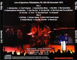 The Who 73 Back Cover